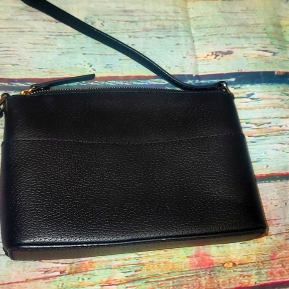 Kate spade ♠️  black pebble crossbody used once #lt - Picture 5 of 8